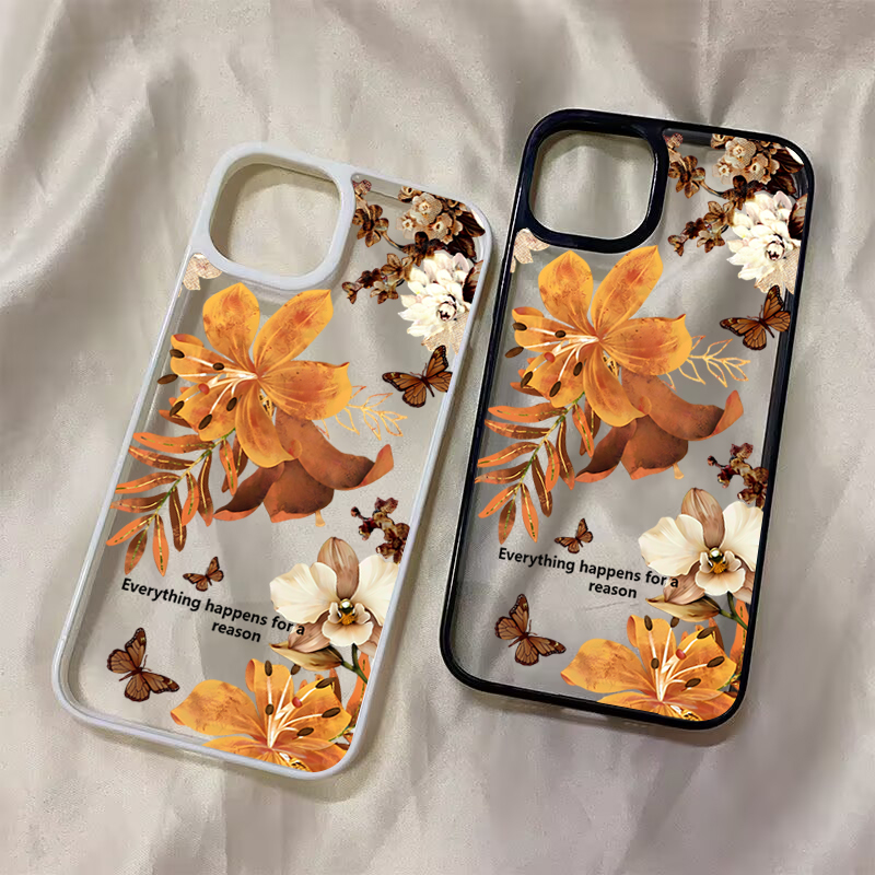 Samsung Galaxy A55 - Capa Floral de Outono com Borboletas