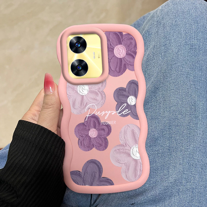 Realme Note 50 - Realme c55 flores rosa e roxas
