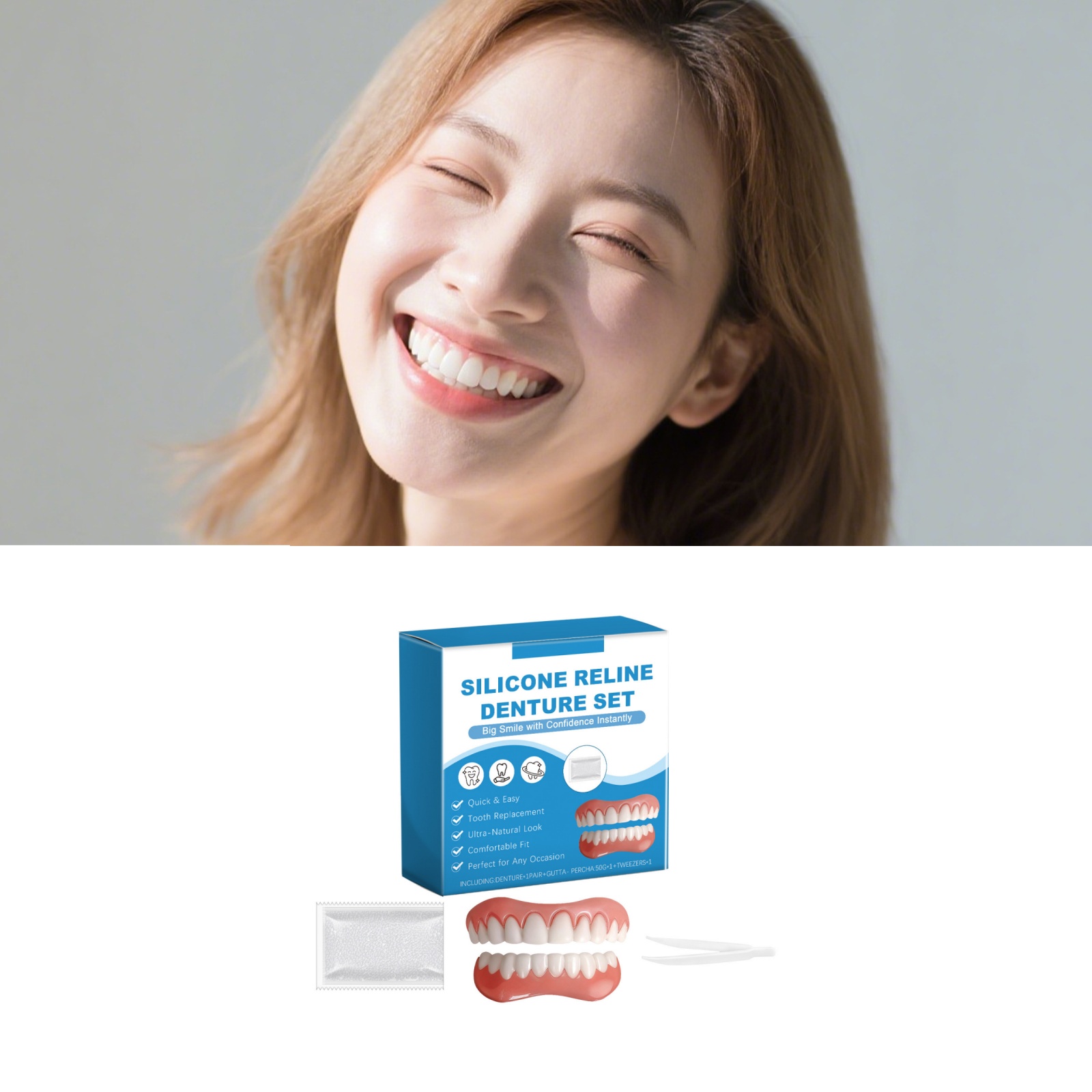 Kit Completo de Prótese Dentár - Full Cover Adhesive avaliação e preço